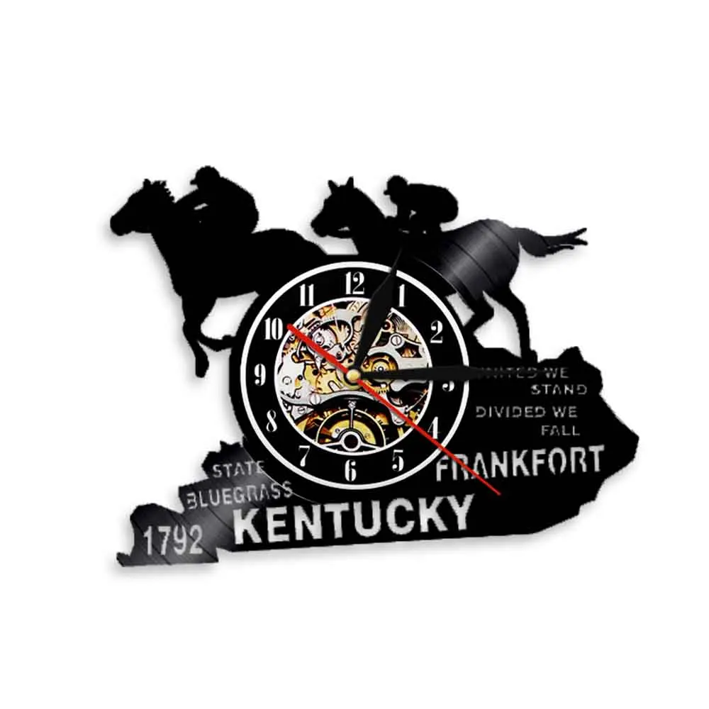 Настенные декоративные часы с изображением лошади виниловые записью настенные