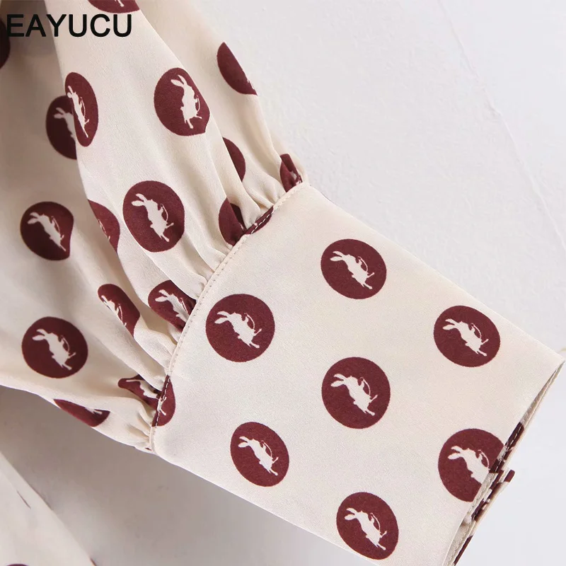 

EAYUCU Women fashion floral print Blouse shirt women elegant long sleeve Feminina Blusas chic loose chemise tops ET028