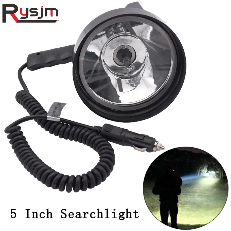 35W 5 Inch Portable searchlight outdoor Handheld hunting Light xenon lamp fishing patrol vehicle HID searchlights spotlight 12V