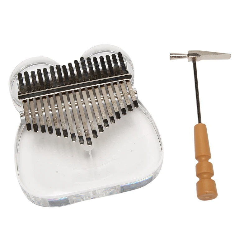 

17 Keys Thumb Piano Cartoon Shaped Transparent Acrylic Mbira for Kids Adults and Beginners Instrument Gifts