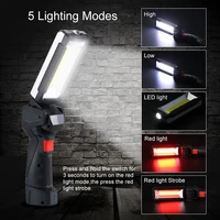 rechargeable led work light built in battery work flashlight with magnetic base 5 lighting modes foldable lamp for car repair