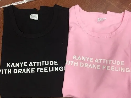 Сексуальная Женская футболка Kanye Attitude With Drake с коротким рукавом