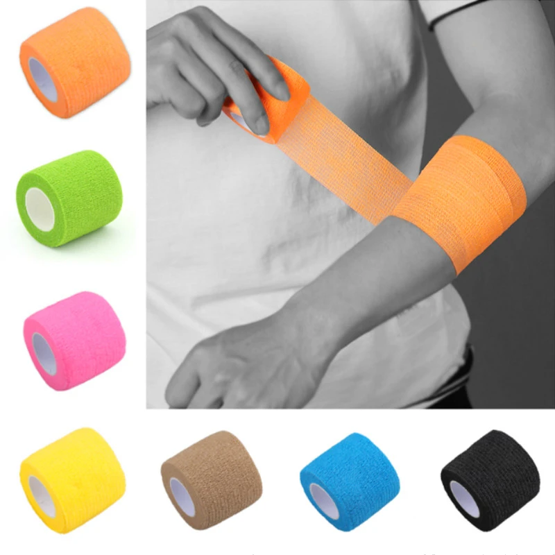 

1pcs Self Adhesive Elastic Bandage Colorful Sport Tape Elastoplast Emergency Muscle Tape First Aid Tool Knee Support Pads