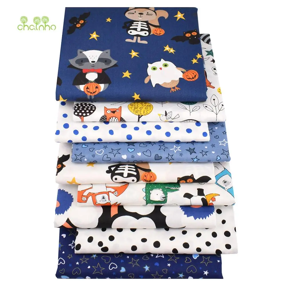 

9 Pcs/Lot,Halloween Patterns,Printed Twill Cotton Fabric,Patchwork Clothes For DIY Sewing Quilting Baby&Child's Material,40x50cm