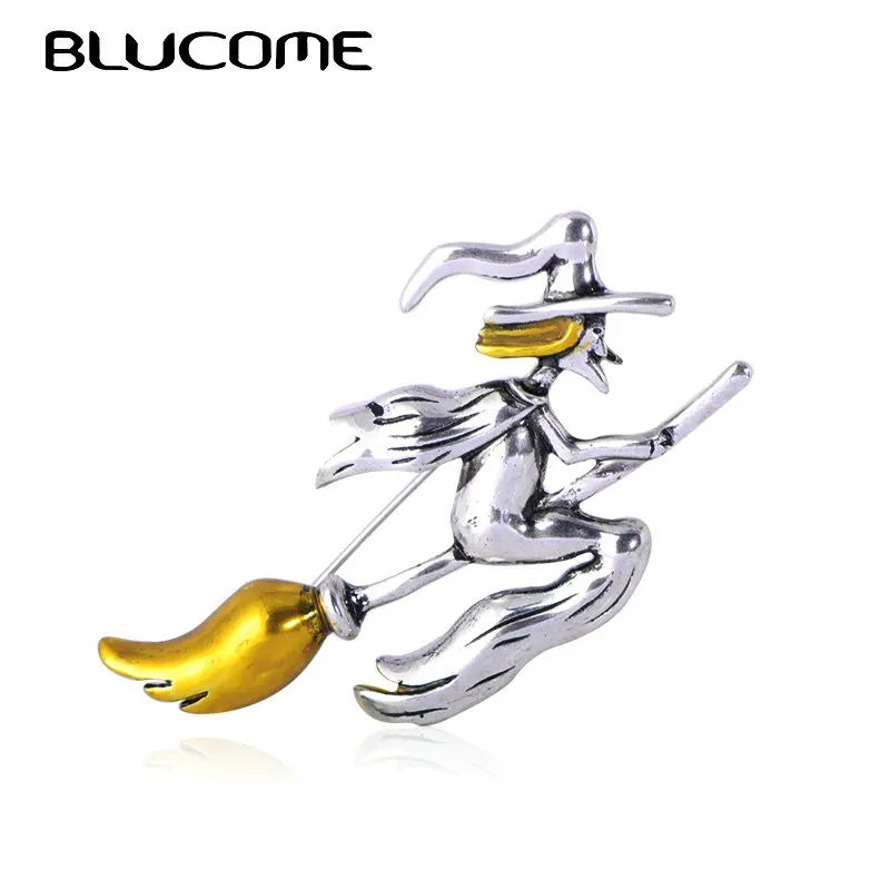 Эмаль Blucome броши в виде метлы для верховой езды волшебный подарок на Хэллоуин