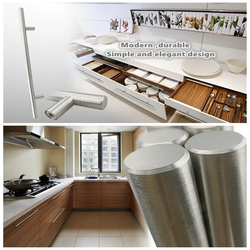 Дверные ручки и Нержавеющая сталь дверца кухонного шкафа Т образная ручка