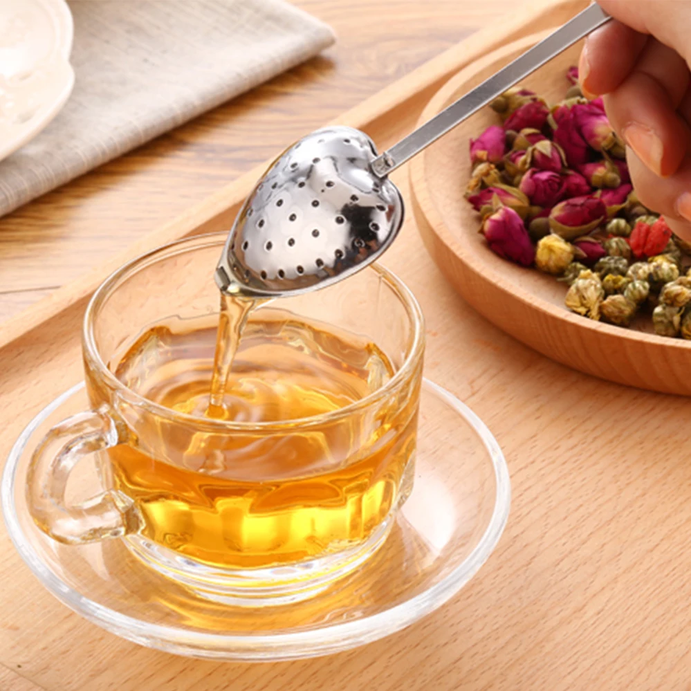 1 шт. из нержавеющей стали практичная в форме сердца ложка ситечко для чая фильтр