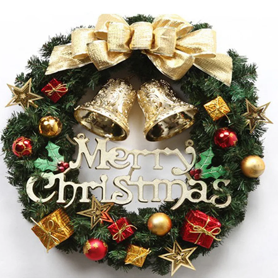 

20cm 38cm Christmas Wreath Handmade Pendant Garland Shopping Mall Home decoration Christmas Tree Door Decoration Wreath