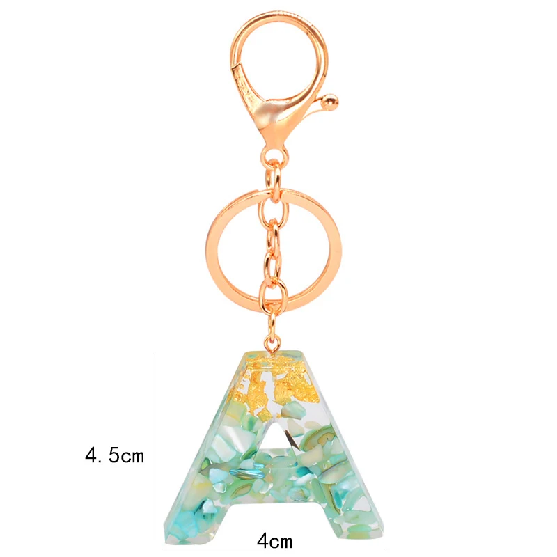 

Cute Acrylic Keychains 26 English Letter Pendant Key Chain Ring Charm Glitter Keyring Bag Gift Luxury Couple Jewelry Accessories