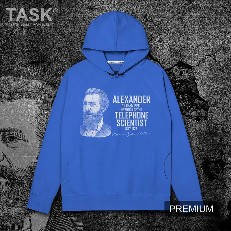 

Celebrity Alexander Graham Bell United States inventor entrepreneur Father of phone cotton mens hoodies Sportswear Spring Autumn