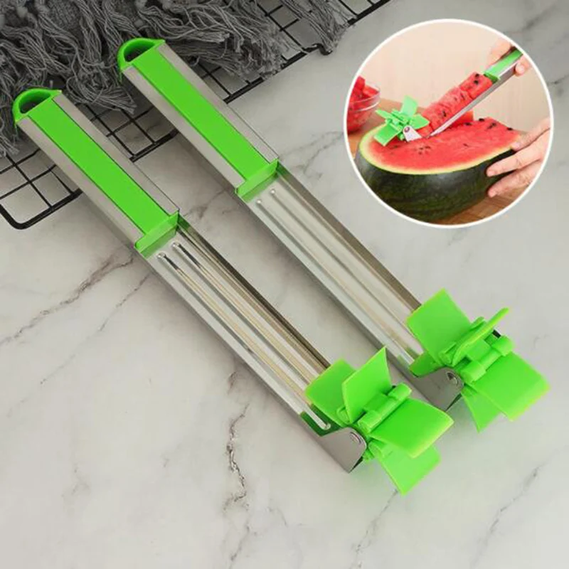 

Hot Stainless Steel Watermelon Slicer Cutter Knife Fruit Melon Tongs Corer for Watermelon Cubes Kitchen Accessories Gadgets