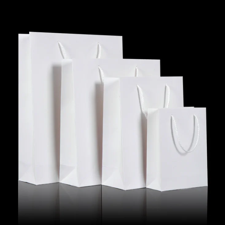 

100 шт./лот белый/черный пакет из крафт-бумаги с ручкой бумажные подарочные пакеты для свадебвечерние НКИ