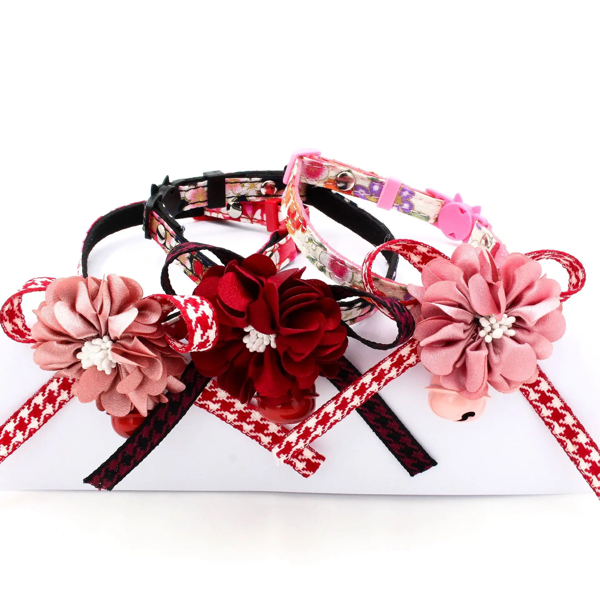 Кошачий ошейник волоконное Шейное кольцо для кошек с цветком ожерелье