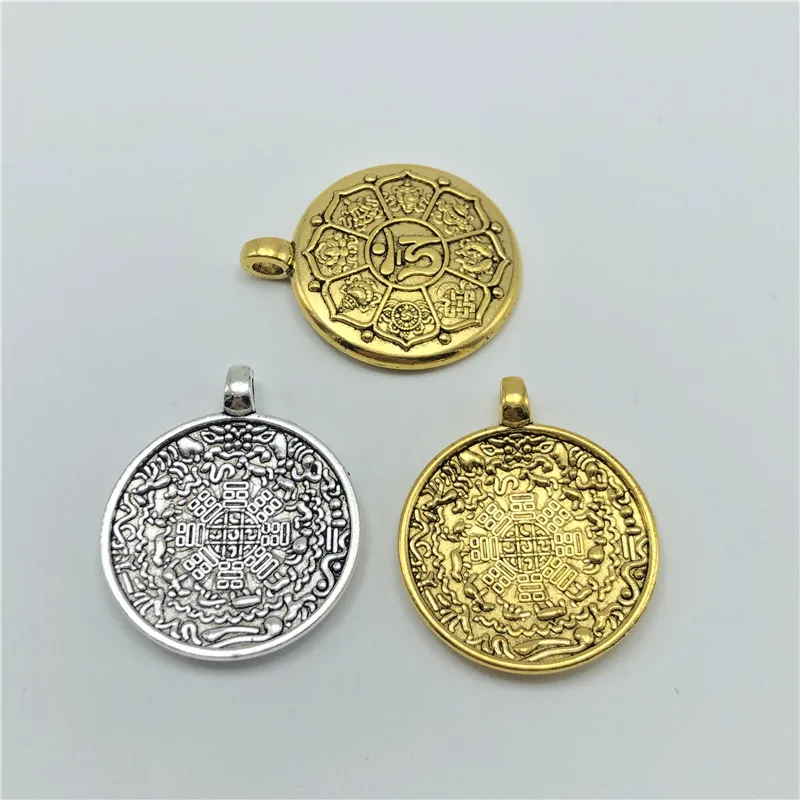 3 шт шарма Турция Йога Логотип Круглый кулон для изготовления ювелирных изделий