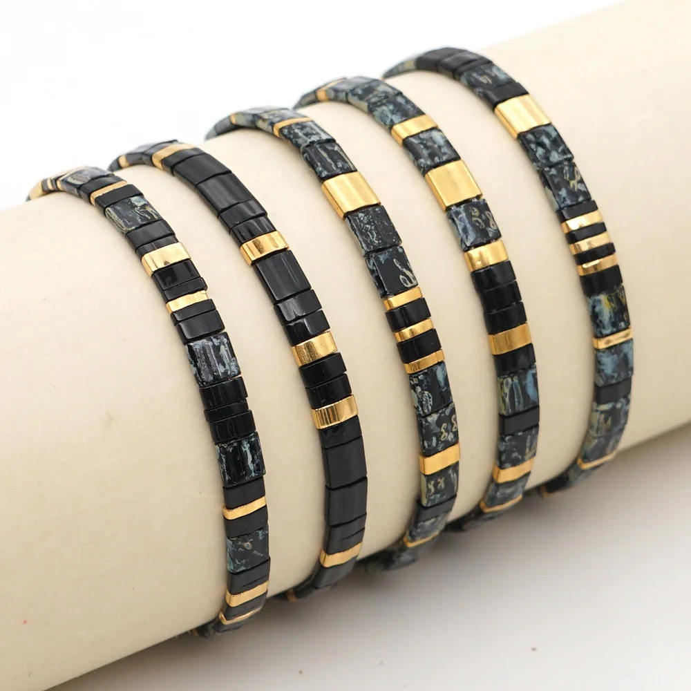 

Bohemian Black Miyuki Tila Bracelets For Women Personality Handmade Weaving Bracelet Bangle Jewelry Pulsera Joyas Armband Gift