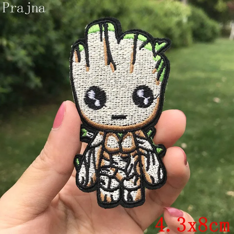Prajna нашивка в виде хиппи kanagawa Wave Iron On Embroidered Patches для одежды нашивка в полоску Ван Гог странные вещи аппликация - Цвет: Темно-синий