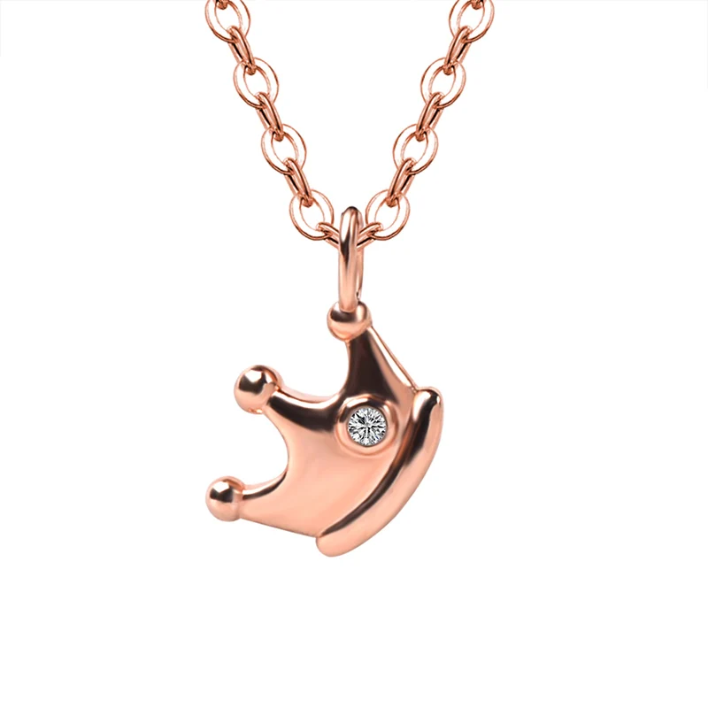 Ожерелье NYMPH из настоящего 18 каратного розового золота с подвеской в виде короны