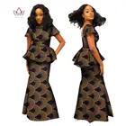 Африканская юбка Bintarealwax для женщин, Дашики с круглым вырезом, африканская одежда, богатая Женская модная африканская одежда WY1695