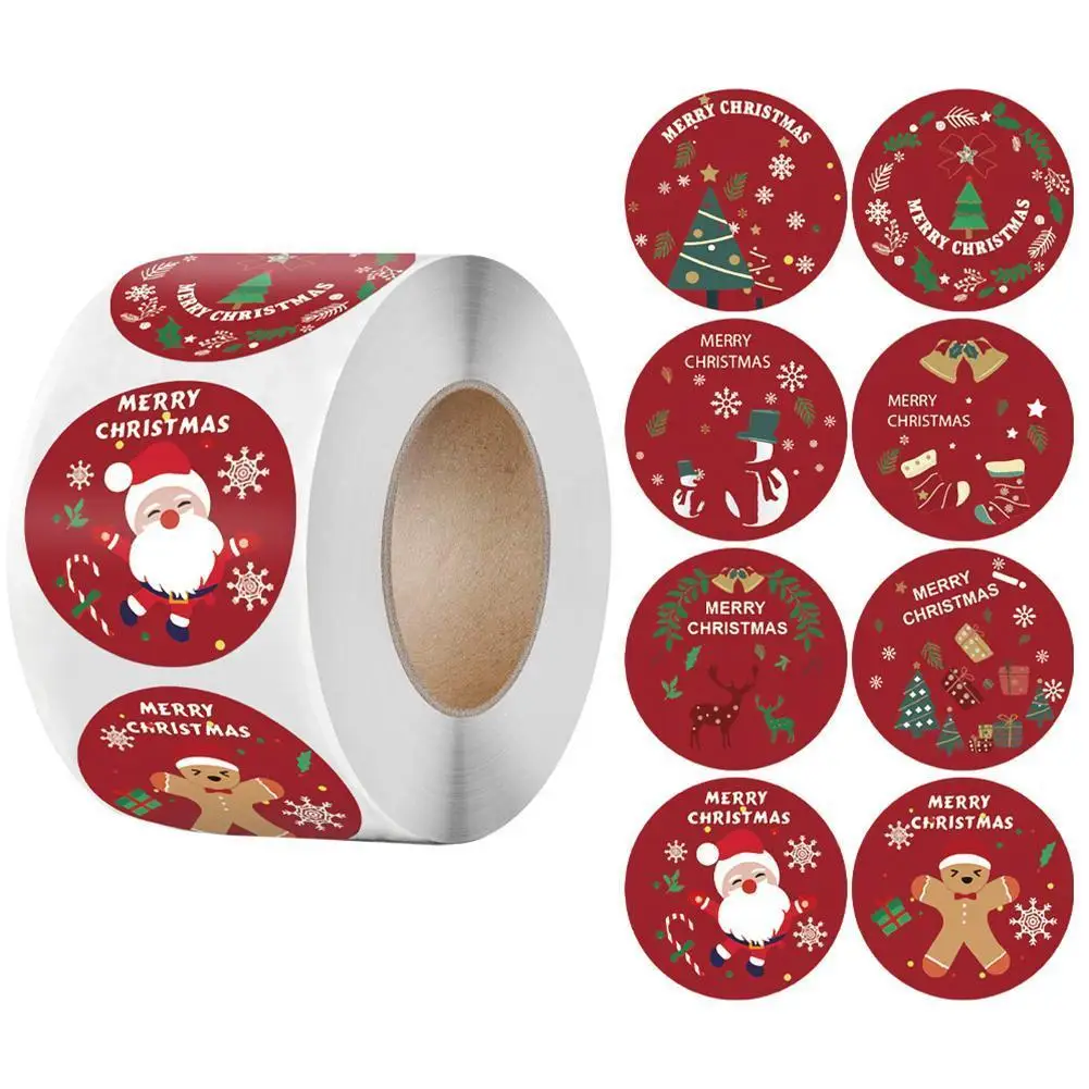 

500 шт рождественские наклейки на этикетки, Подарочная коробка, декоративные наклейки для запечатывания, рождественские наклейки для украше...