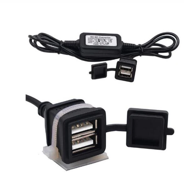 Водонепроницаемый 5 в 3 А автомобильное зарядное устройство для мотоцикла с двумя