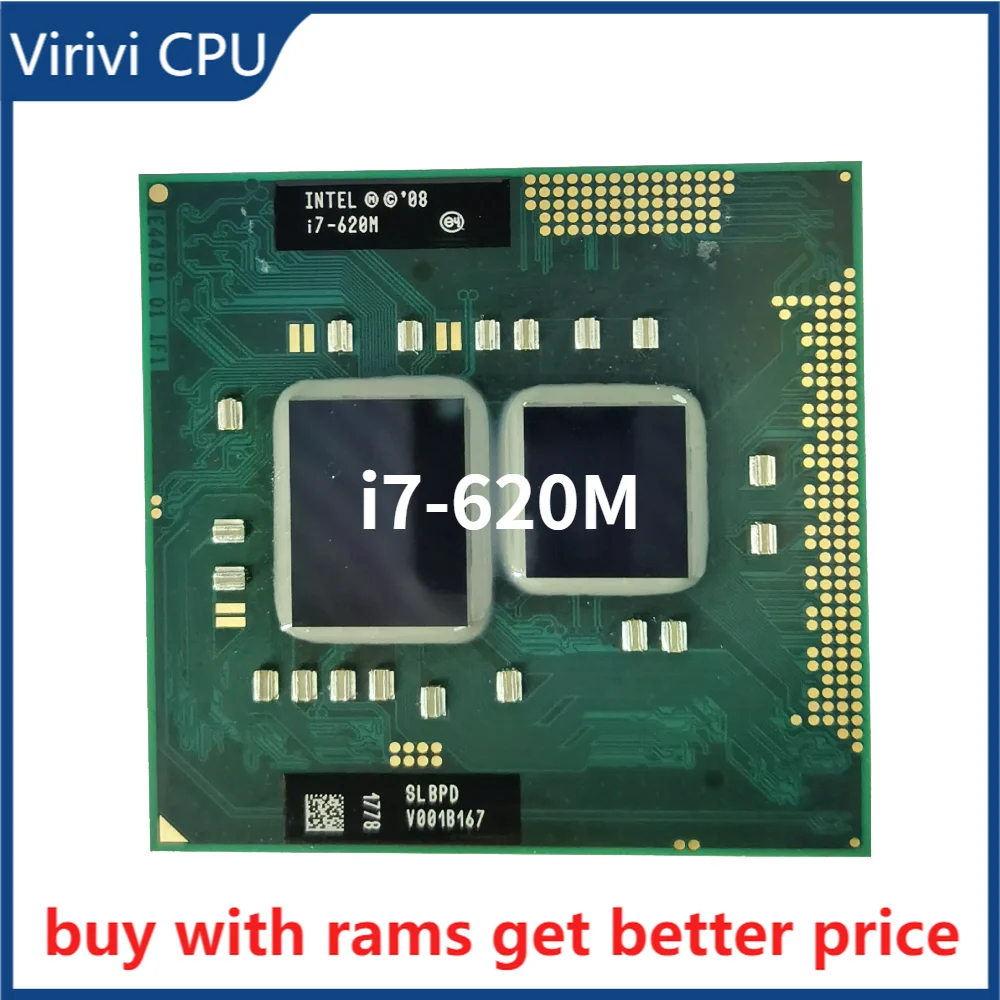 

Процессор Intel Core i7-620M i7 620M SLBTQ SLBPD 2,6 ГГц двухъядерный четырехпоточный процессор 4 Вт 35 Вт Разъем G1 / rPGA988A