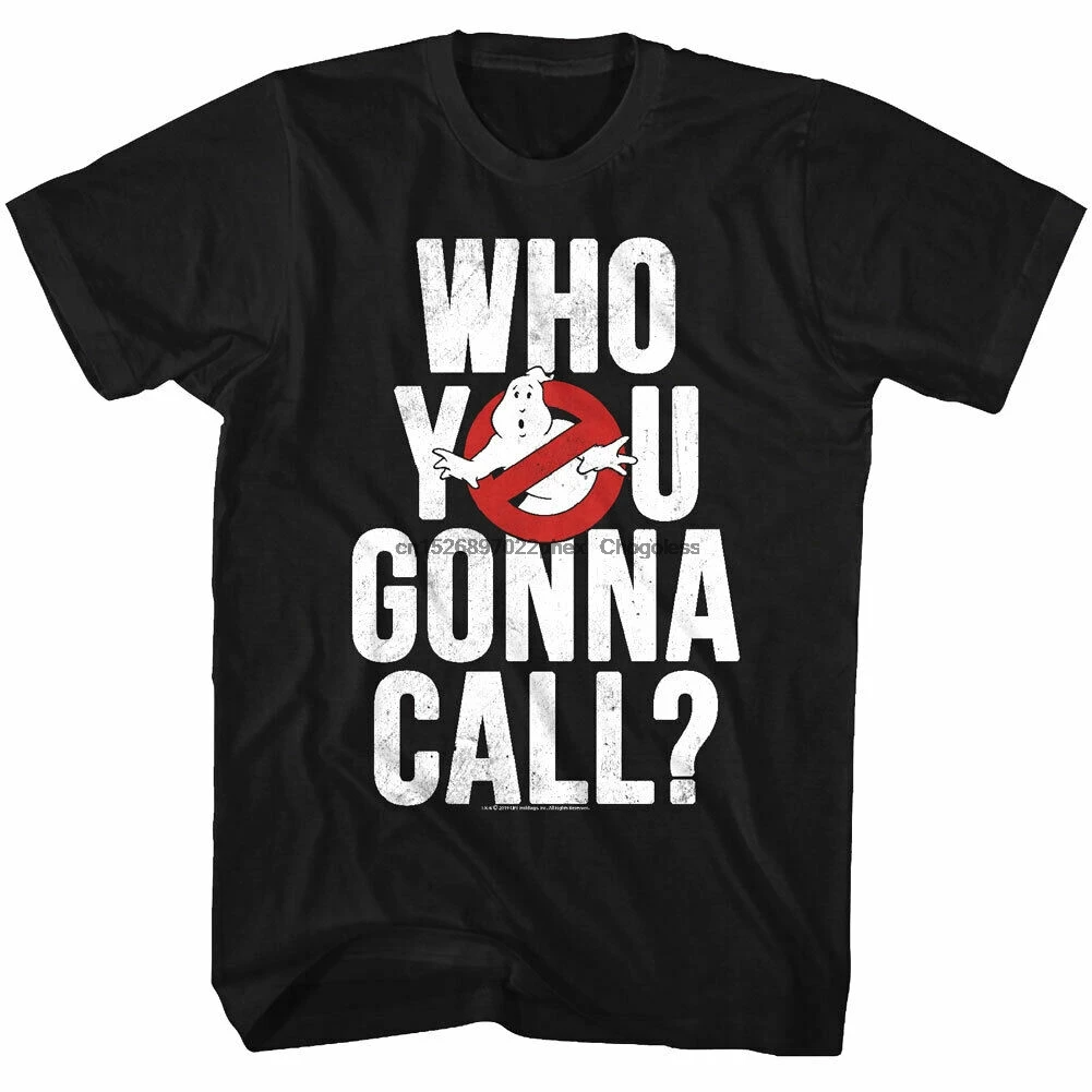 

Ghostbusters Who You Gonna Call Men's T Shirt Cartoon TV No Ghost Icon Symbol