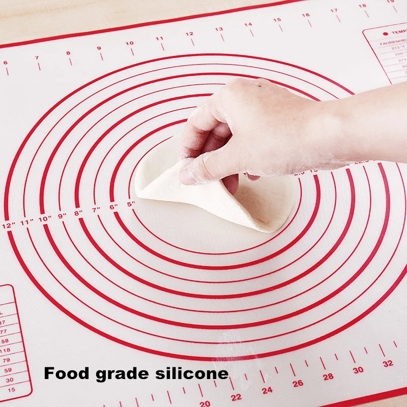 Антипригарный силиконовый коврик для выпечки раскатки муки весы тортов