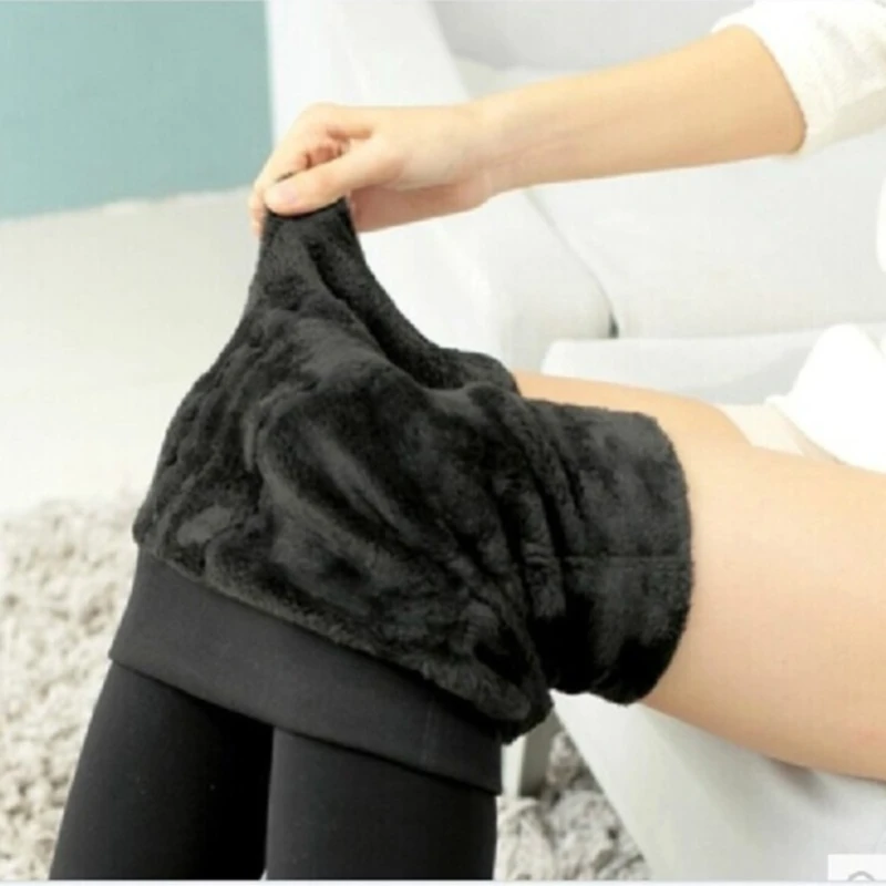 

Solid Color Warm Pants Women Casual Leggings Fall Winter Girls Pencil Leggings Female High Elastic Slim Length Leggings