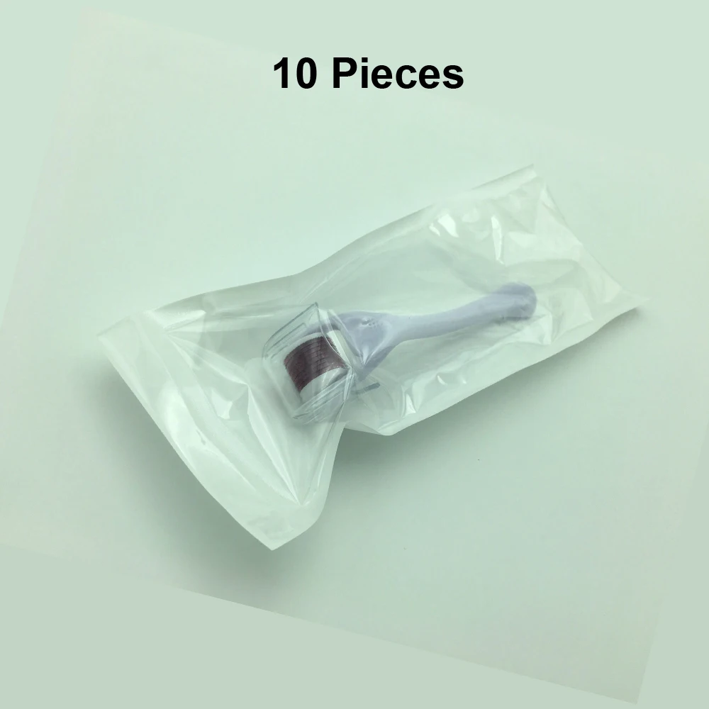 white 0.25MM 10 шт. микро иглы 540 ролик Дерма ролик дермароллер титановый волос рост бороды против потери лечение - Цвет: white 0.25MM