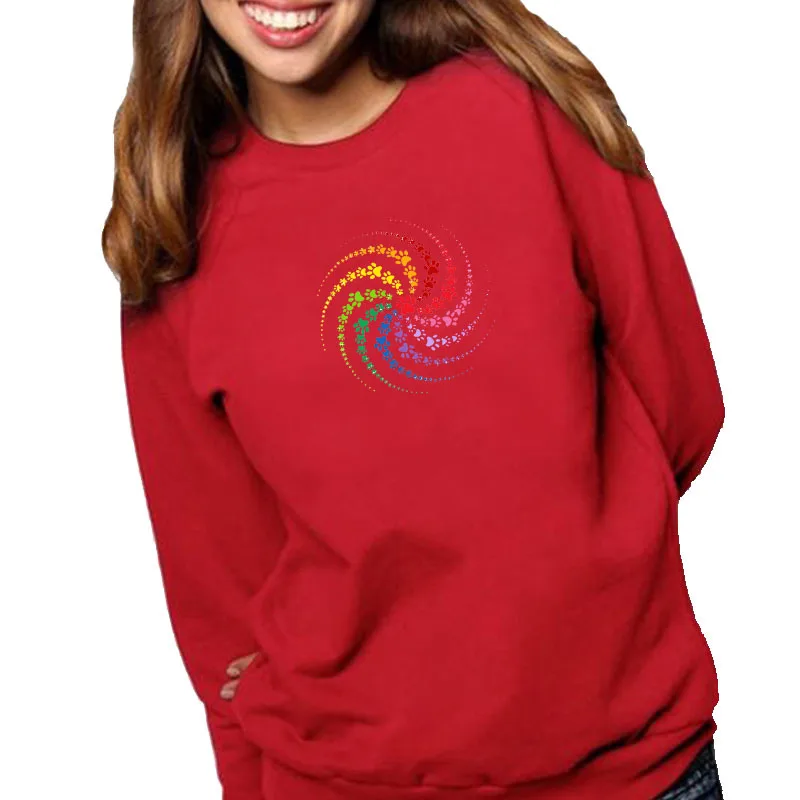 

Women Hoodie Colorful Windmill Printed Hoodies Women Fleece Long Sleeve O Neck Loose Sweatshirt Girls Pullovers Winter