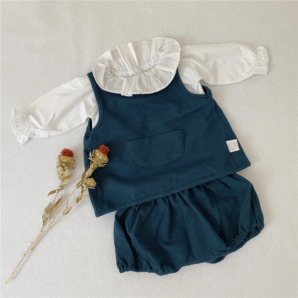 2 шт./комплект детский хлопковый жилет без рукавов и шорты|Комплекты одежды| |