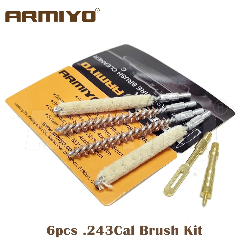 Armiyo .243Cal 6 мм шт./компл. набор кистей для чистки бочонка хлопковая Накладка
