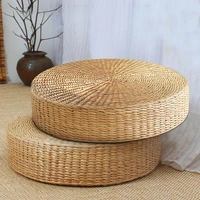 hand woven round sitting cushion japanese tatami floor natural cattail mat room floor straw padded multifunction pad