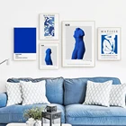 Холст выставочный плакат Бохо Матисс Пантон Ив Клейн абстрактная синяя обнаженная скульптура настенная Художественная печать для музея домашний декор картины