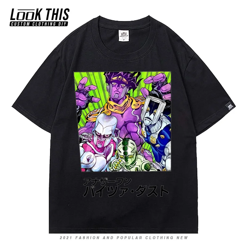 

JoJo Bizarre Adventure Anime Things Mens Oversized Tshirts Street Harajuku Short Sleeve T-shirts Boy Male Summer 2021 Tee Tops