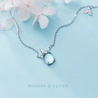 Modian 2019 осень мечта Единорог сверкающий опал кулон Мода Настоящее серебро 925 проба Радужное ожерелье для женщин ювелирные изделия подарок