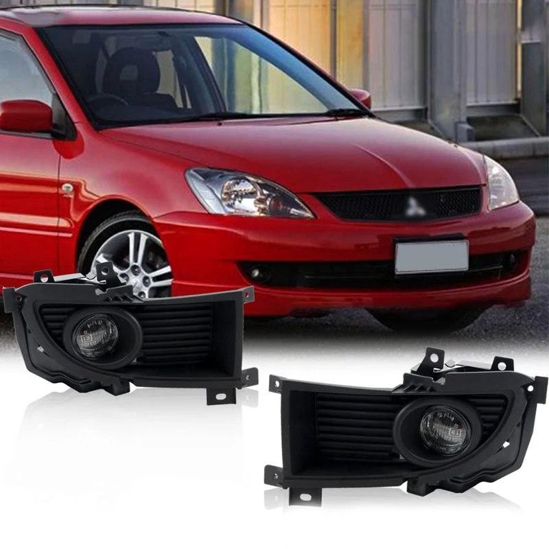 

Pair Front Bumper Fog Light Lamp Assembly with Switch Wiring Harness for Mitsubishi Lancer 2004-2006 Accessories