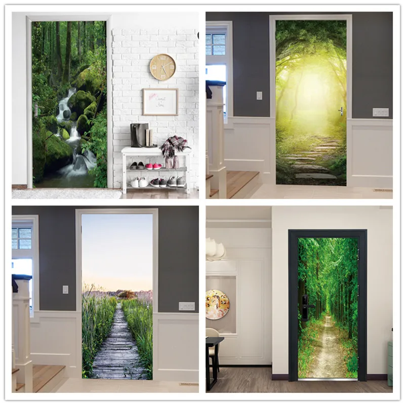 Европейский современный дизайн двери постер водонепроницаемый ПВХ обои