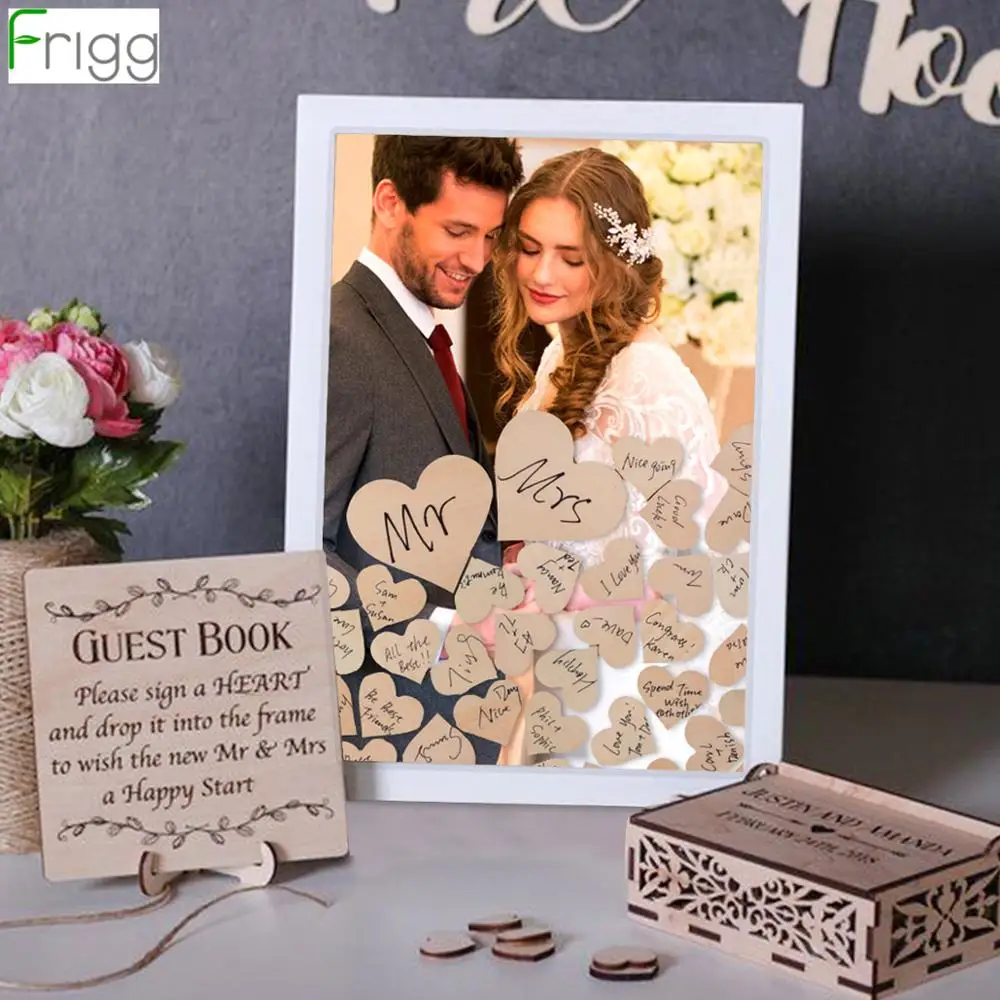 Frigg 1 набор деревянная рамка Weding знак благословение Свадебный декор для свадьбы