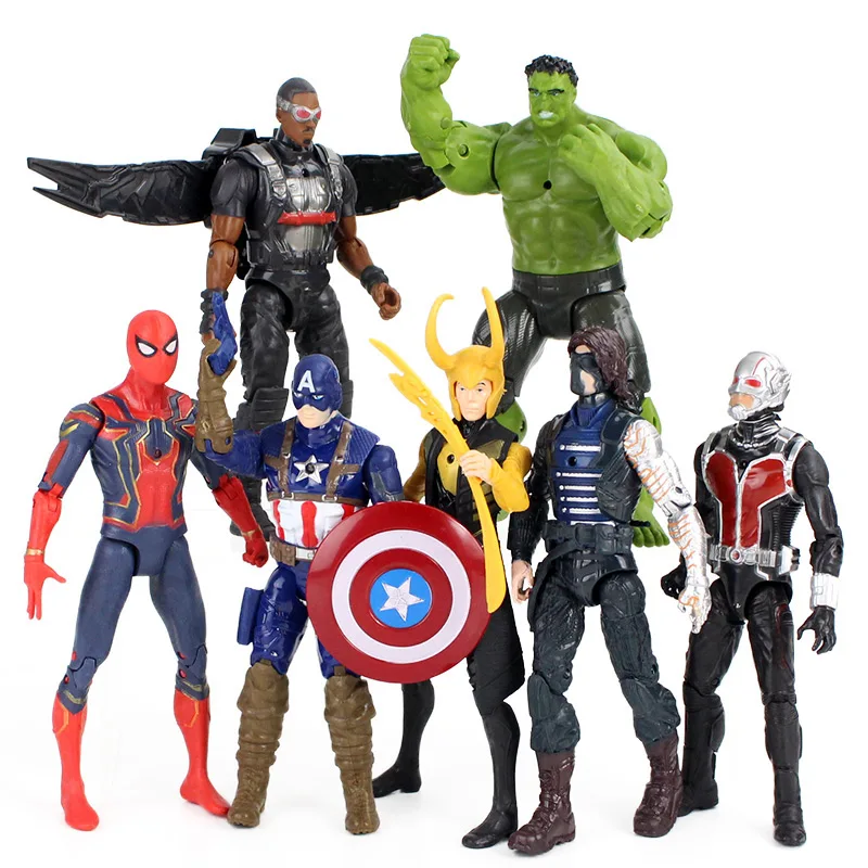 7 шт./лот Мстители Фигурки светодиодные Халк Железный человек Человек паук