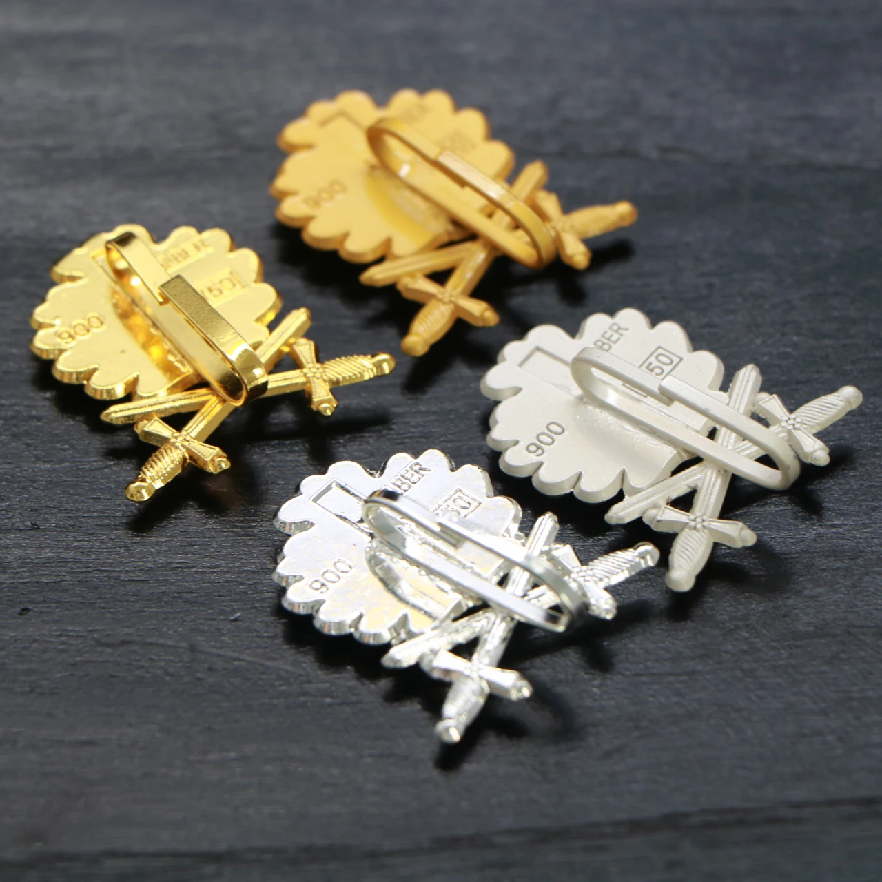 Oak leaves pin sword brooch badge Germany jewelry men patriot gift shirts jacket accessory | Дом и сад