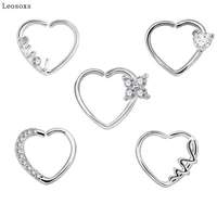 leosoxs 1pair hypoallergenic hot sale love zircon nose ring multifunctional earrings ear bone nail puncture