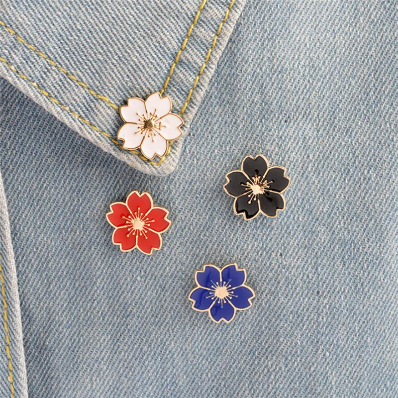Брошь в виде цветка вишни 5 шт./компл. булавки для сумок в японском стиле подарочные украшения для джинсовой куртки