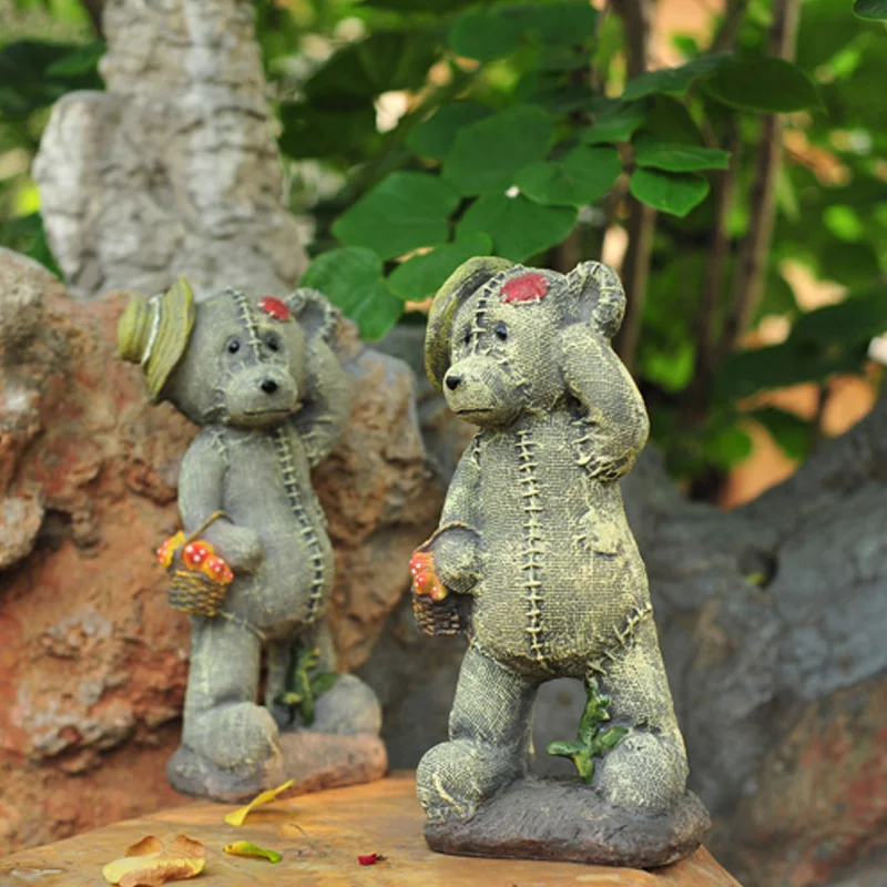 Прекрасный Смола Моделирование Медведь корзинкой предметы прикладного