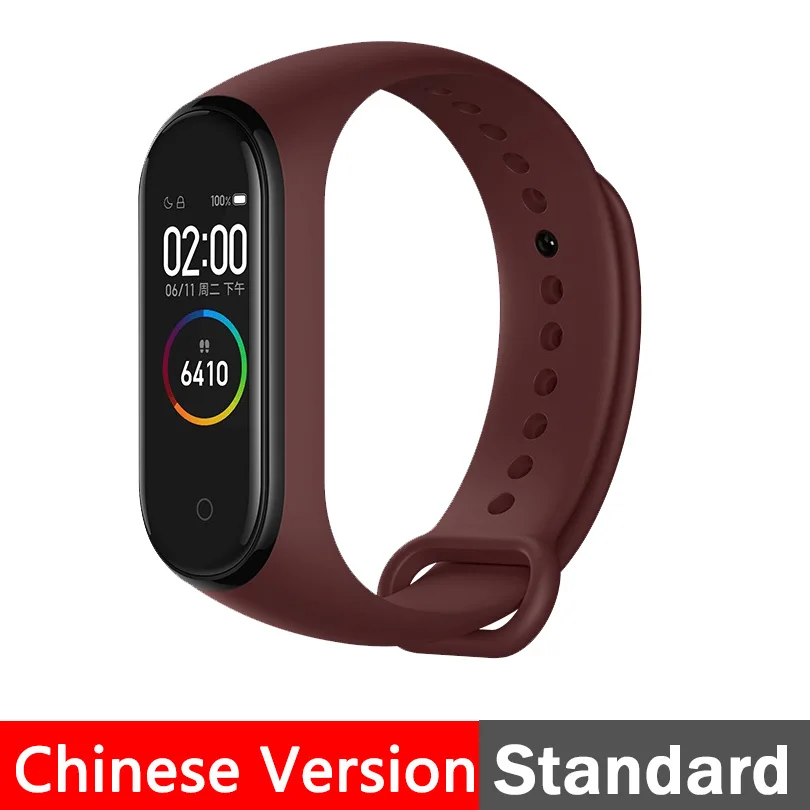 Band 4 CN Red wine Новинка, Xiaomi mi-браслет 4 Smart mi Band 4, браслет, пульсометр, фитнес, 135 мА/ч, цветной экран, Bluetooth 5,0 - Цвет: Band 4 CN Red wine