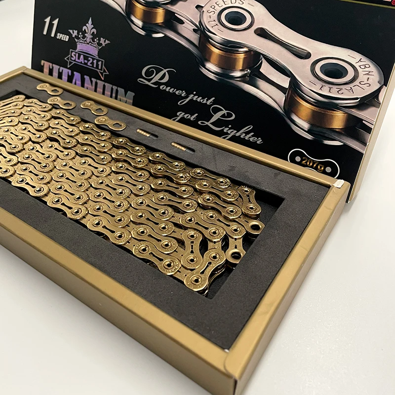 Цепь YBN из титана с полым покрытием 11 скоростей для горных и шоссейных