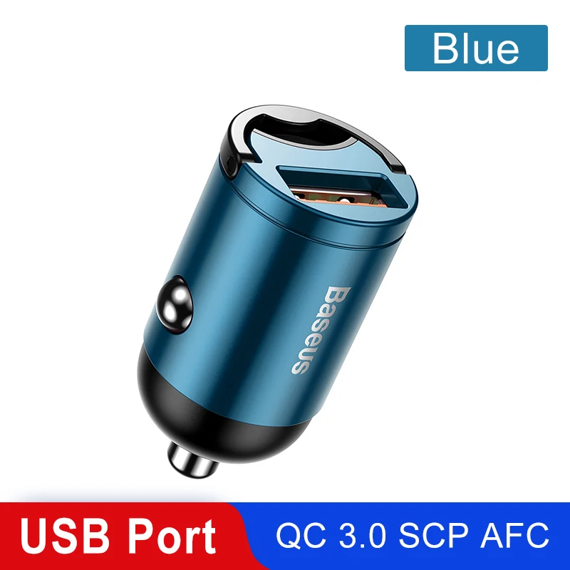 Baseus Quick Charge 4,0 3,0 USB C автомобильное зарядное устройство для huawei P30 Xiaomi Mi9 мобильный телефон QC4.0 QC3.0 type C PD 3,0 Быстрая зарядка автомобиля - Тип штекера: Blue 1 USB