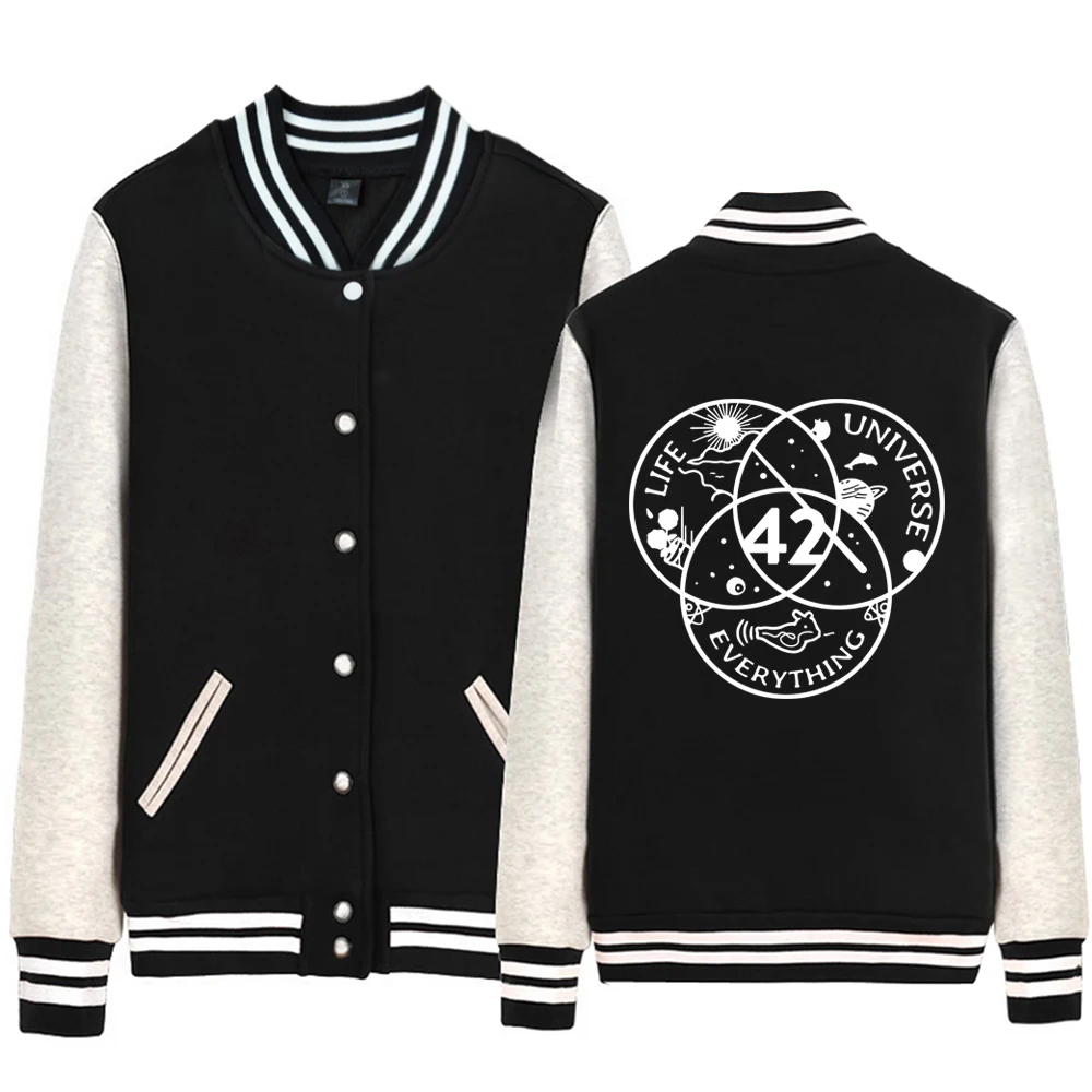 

Life Universe Everything 42 Dolphin Flower Sun Ball Cloud Man Jacket Boy Coat Single Breasted Baseball Fleece Winter ZIIART