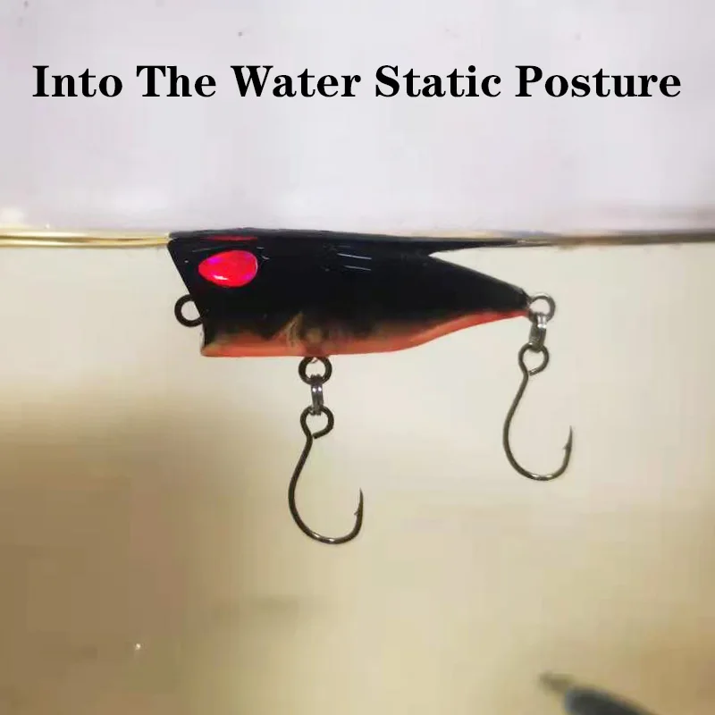 1Pcs Popper Fishing Lure 4cm 3.5g Mini Top Water Artificial Small Hard Bait Sharp Hook Crankbait Wobbler Tackle Trout Freshwater