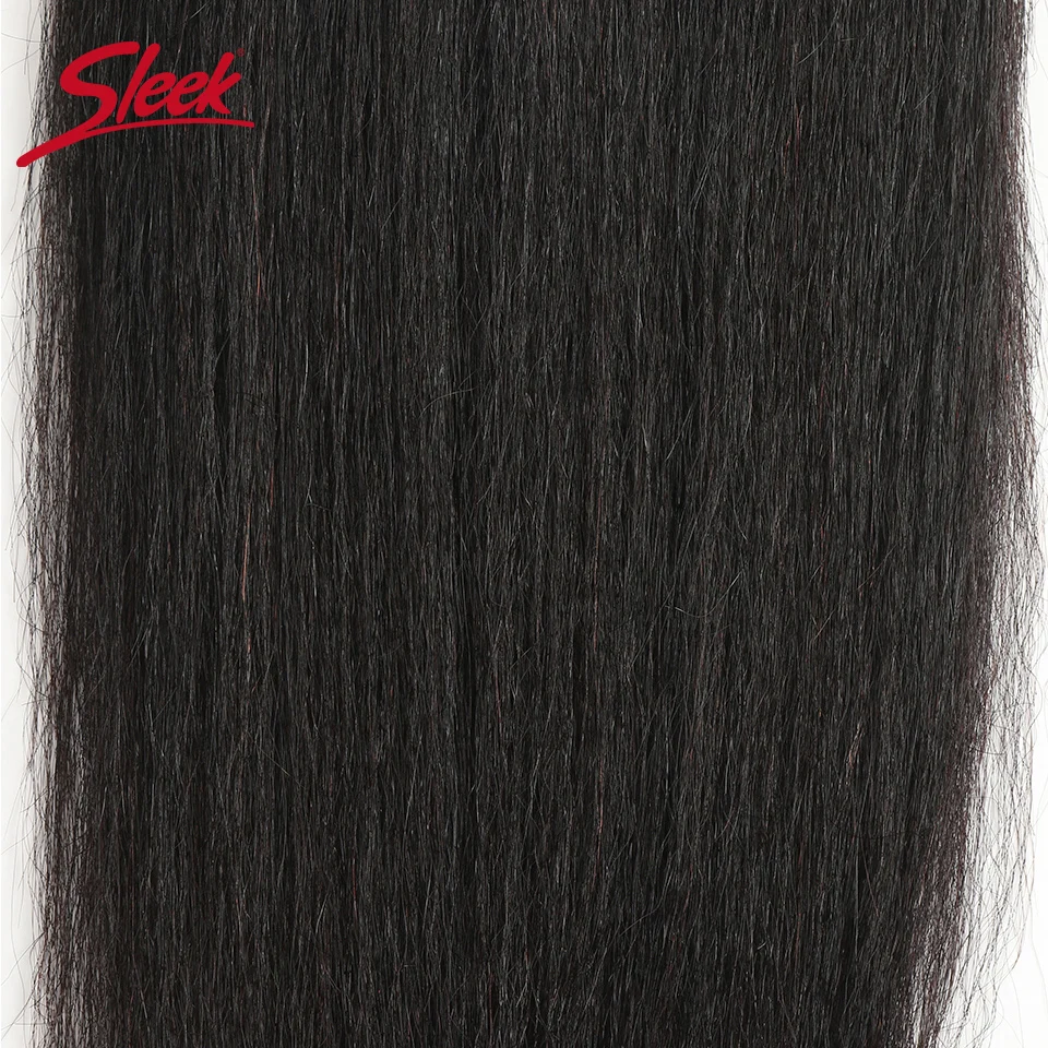 Sleek бразильские Яки прямые волосы Кружева Закрытие 10-20 дюймов Волосы remy 4x4 средней длины коричневого цвета с отбеленные Кружева чехол
